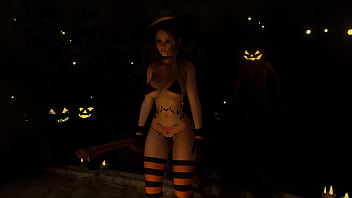 Preview 1 of A Full Movie Hindi - Sexy Witch Fucks the Pumpkin King on Halloween