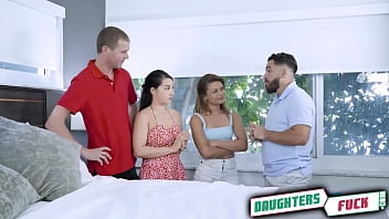 Preview 2 of Naughty Office Karlee Grey - HORNY Dick and Peter has been exchangin Panties of their stepdaughtr for a while now and Destiny Cruz and Mina Moon has just found out about this