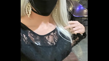 Preview 1 of Skinny Slut Fucked In Car - Boyfriend Dressed as Woman