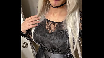 Preview 4 of Skinny Slut Fucked In Car - Boyfriend Dressed as Woman