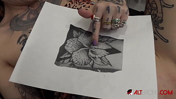Preview 2 of Law Kikilu - River Dawn Ink sucks cock after her new pussy tattoo