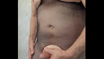Preview 1 of X Grandpa - Sissy peckey wearing fishnet stockings