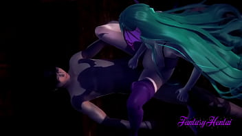 Preview 2 of Naomi Banxxx Hd - Darkstalkers Hentai 3D - Morrigan jerk off,  blowjob and cunnilingus