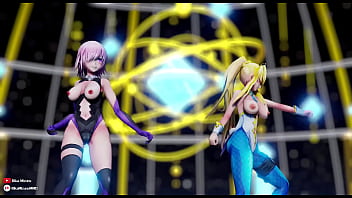 Preview 2 of Pushto Xxx P - 【MMD R18】Lion M a s h Kyrielight Altria Ruler by Rika Mizuno
