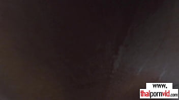 Preview 4 of Son Forced Mom In Cartoon - Skinny amateur Thai teen fucked in the bath by big cocked lover