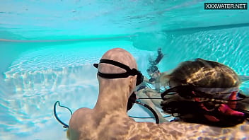 Preview 2 of Johnny Sins With Japanese - Eva Sasalka and Jason being watched underwater while fucking