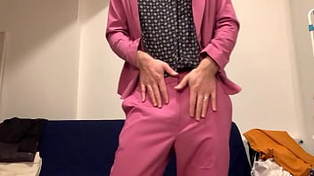 Preview 2 of Horney Step To Mother - The pink suit crossdresser