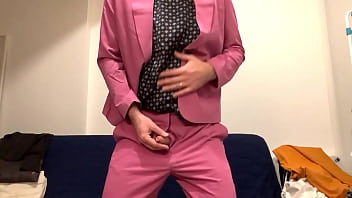 Preview 4 of Horney Step To Mother - The pink suit crossdresser