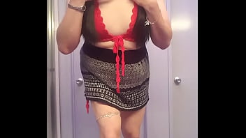 Preview 3 of Kalina Ryu Asian One On One - Red Crochet Bikini Kitty Outfit Video
