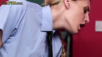 Preview 3 of Sex Bedeuo - Cocksucking uniformed femdoms queening their sub