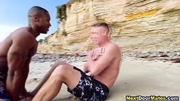 Preview 1 of Reep Sex Vedio - Muscular gay jocks work out on a beach &amp_ fuck