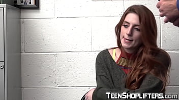 Preview 1 of Hot Wjana Fhak - Redhead Aria Carson banged and creampied for shoplifting