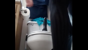 Preview 2 of Pink Pussy Hot Fuck - Smooth,  teen,  crossdresser fucks himself in bathroom in chastity