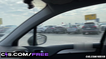 Preview 1 of Big Boobs Antisex - Wild Squirter Floods Rental Car in Taboo Fetish Fun
