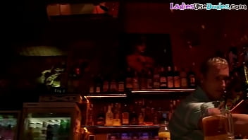 Preview 1 of Hd Brzeers Sex - Strapon dommes fuck sissy subject in the bar