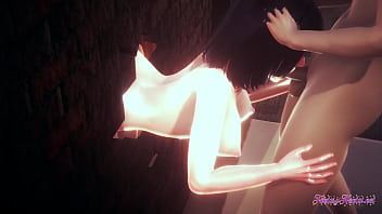 Preview 3 of Just Porns - Naruto Hentai 3D - Threesome Hinata blowjoib and Gets Fucked Through a Wall - Anime Manga Japanese Porn