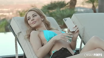 Preview 1 of Onvvirzij - Hot Blonde Teen in a Bikini Loves Being Watched Masturbating Outdoors before a Doggystyle Fuck
