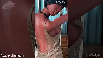 Preview 1 of Sather Bathers - Hot Black Beauty Naked Ellie 165D Fanreal Sexdoll