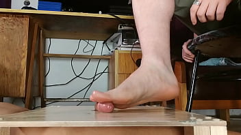 Preview 1 of Famale Taxy - Erotic male bare footjob and cum controlling HD