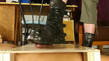 Preview 4 of Uas Pron Porn - Erotic cock stomping with New Rock boots HD