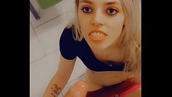 Preview 4 of My Mom Sexx Negro - Tiny Young Blonde Fucked and Sucked Mixed Black/Filipino Hotty in Night Club Bathroom and Made Him Cum in 5 Minutes