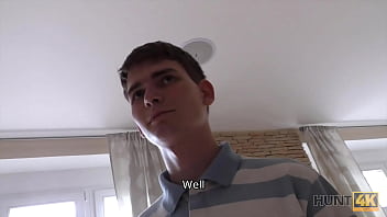 Preview 2 of Mdl A - HUNT4K. Poor boy for cash is compelled to watch GFs affair with hunter