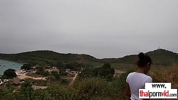 Preview 3 of Seachhmm Gracel Et - Amateur Thai teen Cherry fucked by a big white cock from behind outdoor