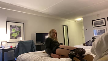 Preview 1 of Nika Madrid Sex Scandal - Crossdressing Fingering Herself in Hotel Room