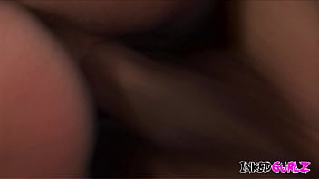 Preview 4 of Homemade Girls Wild Tribbing - Inked Gurlz - Big Boobed Latina girl with Fishnet Stockings Fucked by friend
