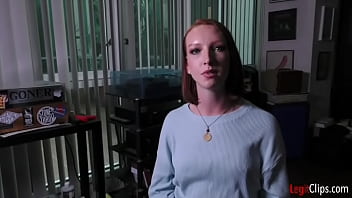 Preview 4 of Jay Taylor Full - Hot redhead handjob slut Katie Kiss takes a magic wand to her cunt then take huge cum blast to her freckled face!