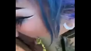 Preview 3 of Proun Sexmisor - Blue hair girl gives head in the park