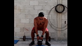 Preview 2 of After Bati Sex - Hot latin papi working out under the sun Part1