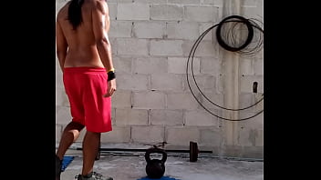 Preview 1 of After Bati Sex - Hot latin papi working out under the sun Part1