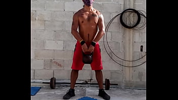 Preview 4 of After Bati Sex - Hot latin papi working out under the sun Part1