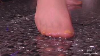 Preview 4 of Hure Wien Elisa Aus Rumanein - Mistress Leg washing nylon feet from the chocolate topping