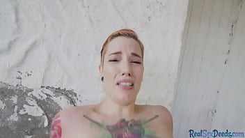 Preview 4 of Porn Lesb - Inked latina pulled for public sex after bj