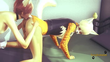 Preview 1 of Collage Boys Sex - Furry Yaoi - 2 Foxes Annalingus &amp_ Fucked with creampie in his ass - Yiff animation Manga anime Gay