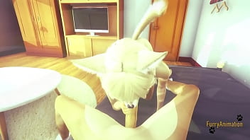 Preview 3 of Less Bin Hot - Furry Yaoi - POV 2 Foxes Blowjob and Fucked with creampie in his mouth and ass - Yiff anime manga japanese gay