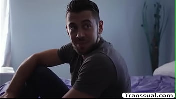 Preview 1 of Vanessa Montagne Oil - Horny guy analed friends TS stepsister