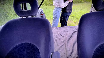 Preview 1 of Xxx Stop - OUTDOOR PUBLIC ANAL SEX WITH HOT BLONDE IN THE BACK OF THE CAR 1of2