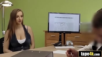 Preview 1 of Teacher Female Japan - Busty Beauty Seducing Loan Manager With Her Big Naturals - Suzie Sun