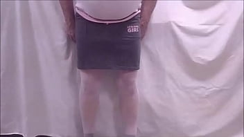 Preview 1 of Publicagent Nadia Lea Part - Sissyboy Striptease,  Skirt,  Panty,  Chastity by Pinky 396