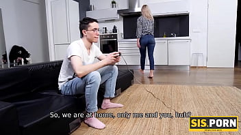 Preview 1 of Neuken 5 - SIS.PORN. Guy postpones his gamepad to make it with the blonde stepsister