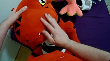 Preview 1 of Wetup Vagina - Guilmon Plush Gets Glazed