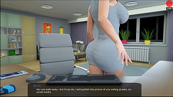 Preview 2 of First Time Ass Seal Break - 8-Milfy City - v0.6e - Part 8 - Giving orders to my teacher via Skype (dubbing)