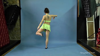 Preview 2 of I Love Moaning - Mila Gimnasterka spreading her sexy legs on the floor