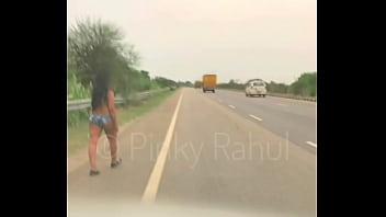Preview 2 of Sexy You Tube - Pinky Naked dare on Indian Highways