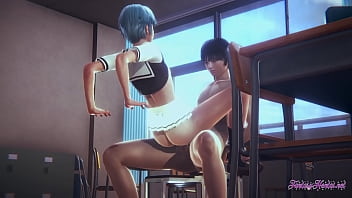 Preview 4 of Pregnant Shemale With Dick - Yaoi Femboy - Blue also knows how to teach his teacher things