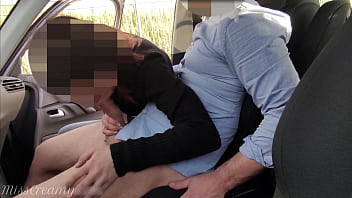 Preview 3 of Teen Far - Dick flash - A girl caught me jerking off in the car and help me cum 4K - MissCreamy