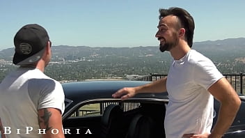 Preview 1 of Oldman With Yang Porn - Hot Bisexual Couple Share Their First Cock Together - BiPhoria